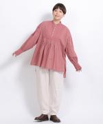 リネンストライプキルト　ブラウス