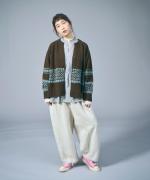 リネンストライプキルト　ブラウス