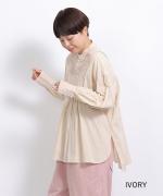 リネンストライプキルト　ブラウス