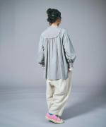 リネンストライプキルト　ブラウス