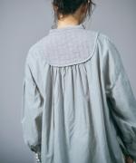 リネンストライプキルト　ブラウス