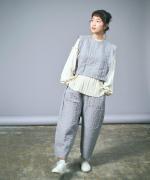 リネンストライプキルト　パンツ