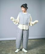 リネンストライプキルト　パンツ