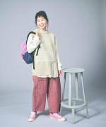 リネンストライプキルト　パンツ