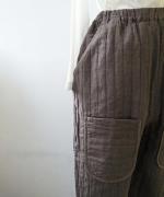 リネンストライプキルト　パンツ