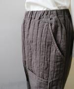 リネンストライプキルト　パンツ