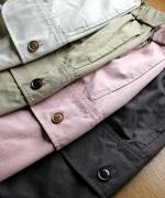 コットンポリナイロン　ワイドテーパードパンツ