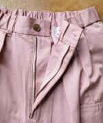 コットンポリナイロン　ワイドテーパードパンツ