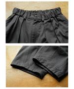 コットンポリナイロン　ワイドテーパードパンツ