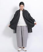 シャツコール×ミリタリーポプリン　フリルロングシャツ