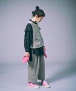 シャツコール×ミリタリーポプリン　フリルロングシャツ