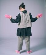 シャツコール×ミリタリーポプリン　フリルロングシャツ