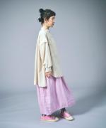 シャツコール×ミリタリーポプリン　フリルロングシャツ