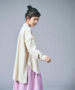 シャツコール×ミリタリーポプリン　フリルロングシャツ