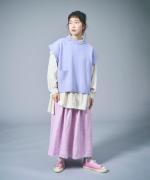 シャツコール×ミリタリーポプリン　フリルロングシャツ