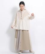 シャツコール×ミリタリーポプリン　フードプルオーバー