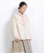 シャツコール×ミリタリーポプリン　フードプルオーバー