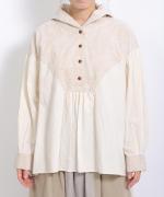 シャツコール×ミリタリーポプリン　フードプルオーバー