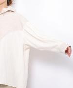 シャツコール×ミリタリーポプリン　フードプルオーバー