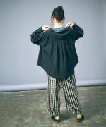 シャツコール×ミリタリーポプリン　フードプルオーバー