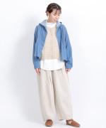 6.5ozコットンリネンデニム　フードジャケット