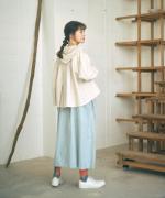 6.5ozコットンリネンデニム　フードジャケット