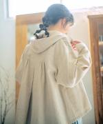 6.5ozコットンリネンデニム　フードジャケット