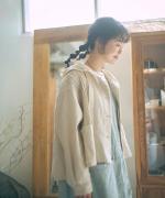 6.5ozコットンリネンデニム　フードジャケット