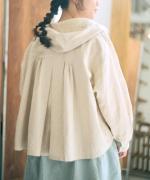 6.5ozコットンリネンデニム　フードジャケット