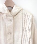 6.5ozコットンリネンデニム　フードジャケット