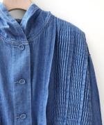 6.5ozコットンリネンデニム　フードジャケット