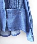 6.5ozコットンリネンデニム　フードジャケット