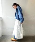 6.5ozコットンリネンデニム　フードジャケット