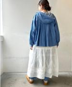 6.5ozコットンリネンデニム　フードジャケット