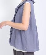 コットンリネンシアークロス　2wayフリルベスト