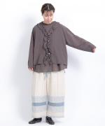 コットンリネンシアークロス　2wayフリルベスト