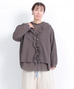 コットンリネンシアークロス　2wayフリルベスト