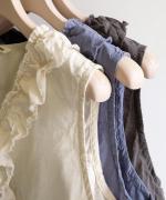 コットンリネンシアークロス　2wayフリルベスト