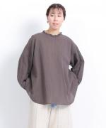 コットンリネンシアークロス　フリルプルオーバー