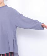 コットンリネンシアークロス　フリルプルオーバー