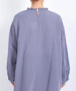 コットンリネンシアークロス　フリルプルオーバー