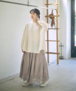 コットンリネンシアークロス　フリルプルオーバー