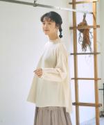 コットンリネンシアークロス　フリルプルオーバー