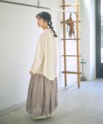 コットンリネンシアークロス　フリルプルオーバー