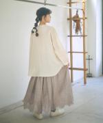 コットンリネンシアークロス　フリルプルオーバー