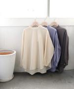 コットンリネンシアークロス　フリルプルオーバー