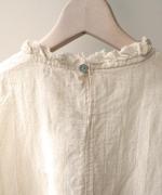 コットンリネンシアークロス　フリルプルオーバー