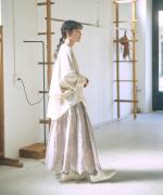 コットンリネンシアークロス　フリルプルオーバー