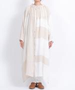 パッチワークワッシャーリネン　2wayワンピース