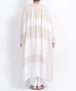 パッチワークワッシャーリネン　2wayワンピース